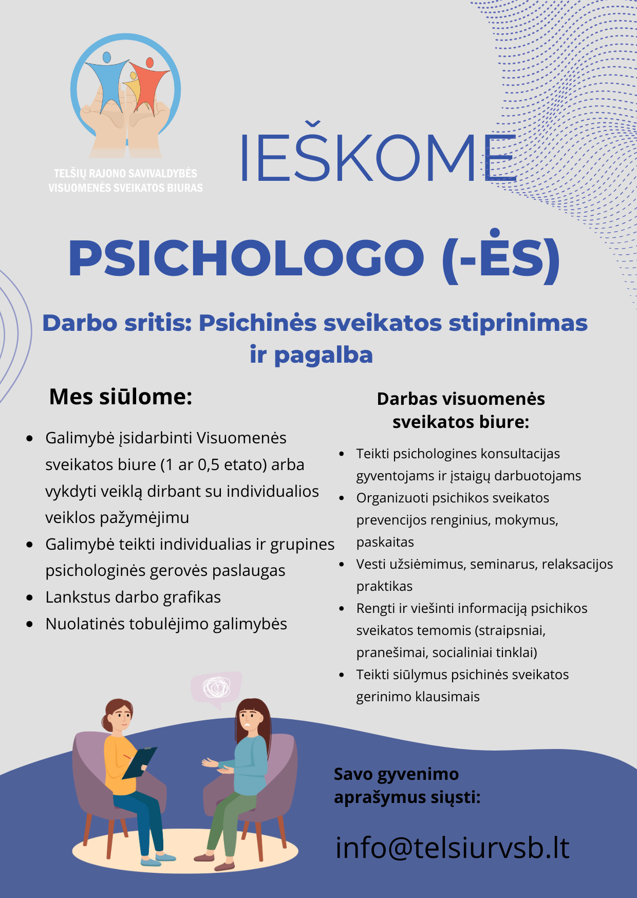 Ieškome kolegos – psichologo (–ės)!